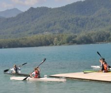 WM kajak marathon 2011 i Banyoles Spanien. Her overbæring for masters K1. (foto: Sanne Bekker)